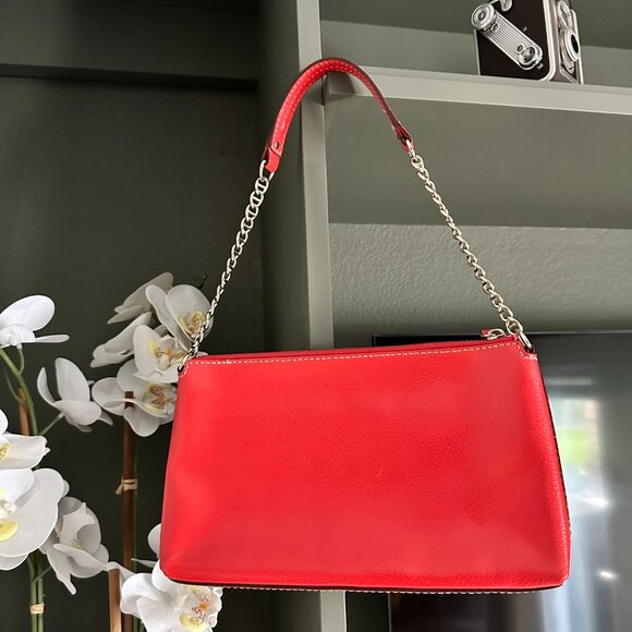 Kate Spade Red Pebbled Leather Mini Chain Shoulder Bag - Picture 2 of 4